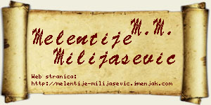 Melentije Milijašević vizit kartica